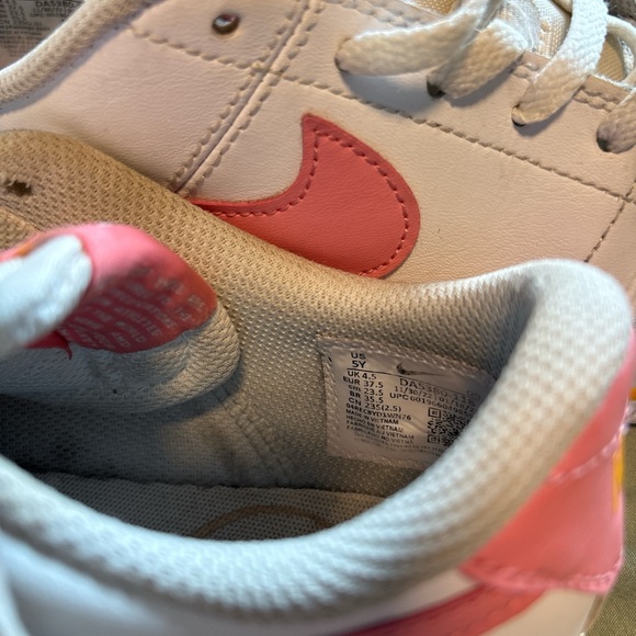 Nike court legacy Kids White Sneakers with Pink and Yellow Accents - Picture 6 of 6